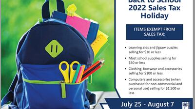 Florida’s Back to School Tax-Free Shopping Holiday runs through August 7th