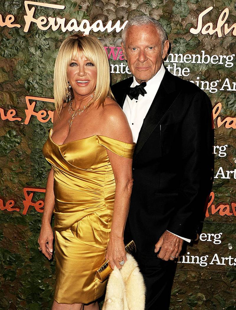BEVERLY HILLS, CA - OCTOBER 17:  Actress Suzanne Somers (L) and husband Alan Hamel arrive at the Wallis Annenberg Center For The Performing Arts Gala at the Wallis Annenberg Center For The Performing Arts on October 17, 2013 in Beverly Hills, California.  (Photo by Kevin Winter/Getty Images)