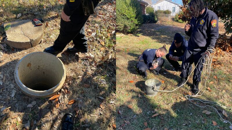 A kitten was rescued earlier this week from a well in Winston-Salem, North Carolina.