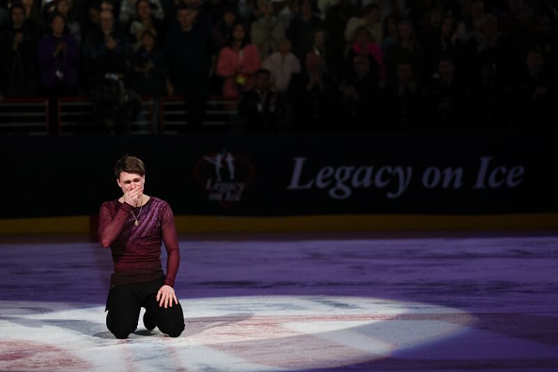 Ice skaters performing