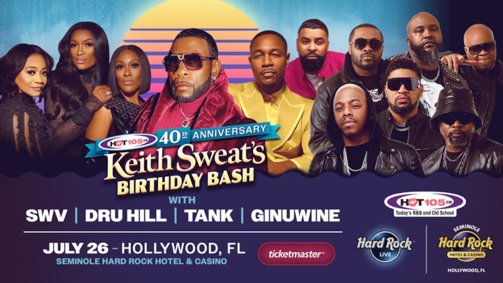 YOU’RE INVITED to celebrate HOT 105’s 40 Anniversary Keith Sweat’s