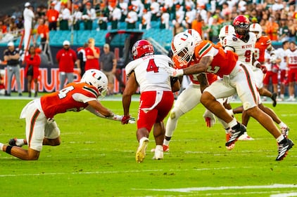 Miami Hurricanes vs NC State football - Nov 15th, 2025